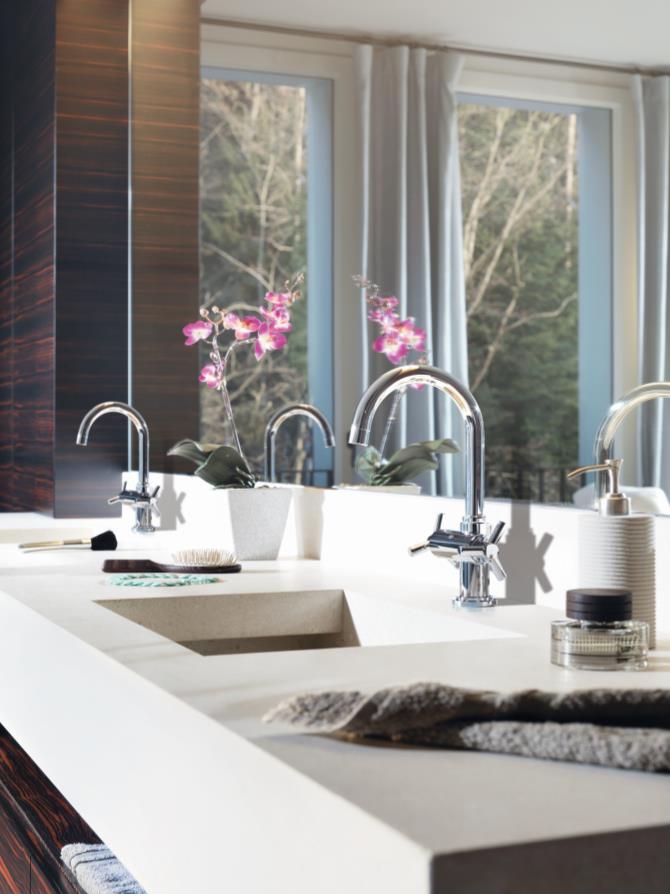 Faucet water and sink decoration interior of bathroom