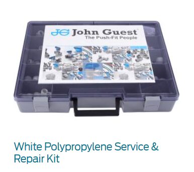 A John Guest white polypropylene service and repair kit