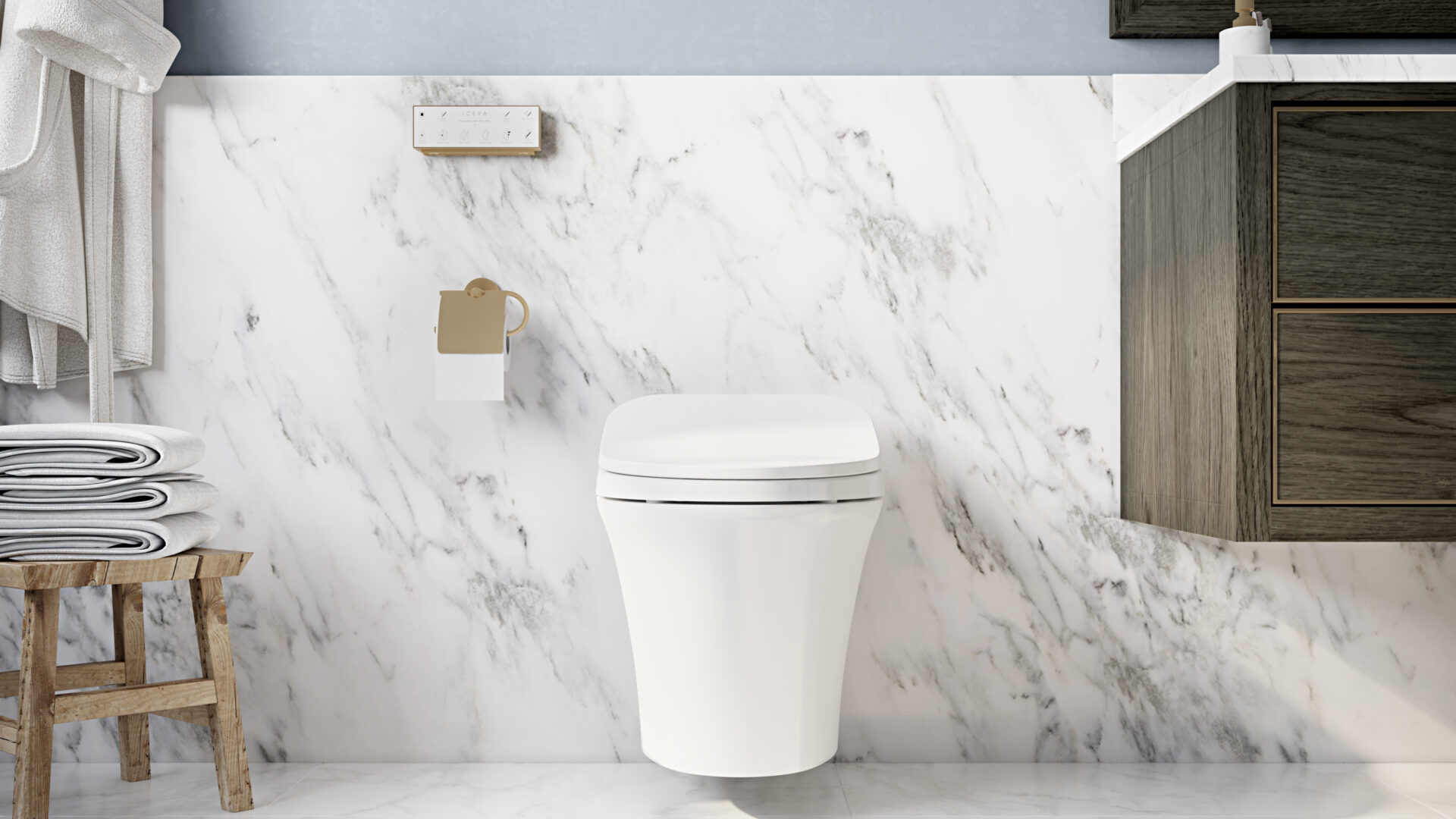 A beautiful bathroom with white tiles