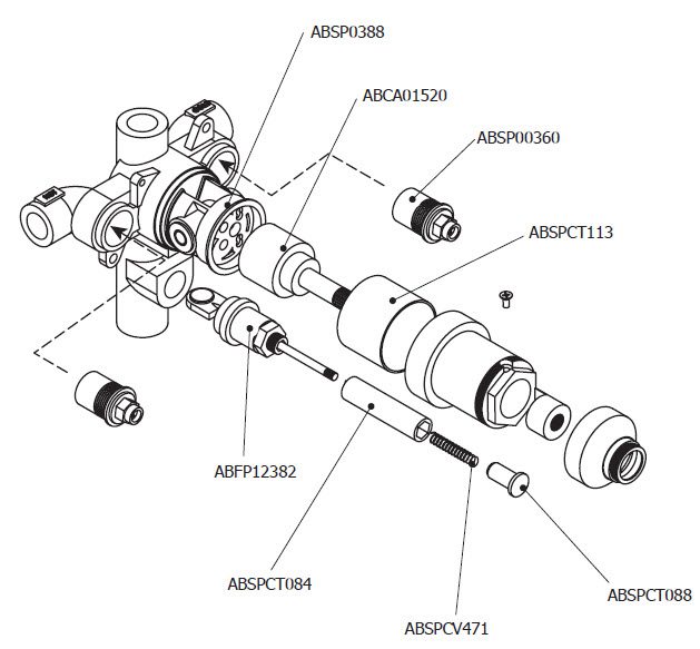Aquabrass Check Stop for 1/2" Thermostatic OR Pressure Balanced Shower Valves - Image 3